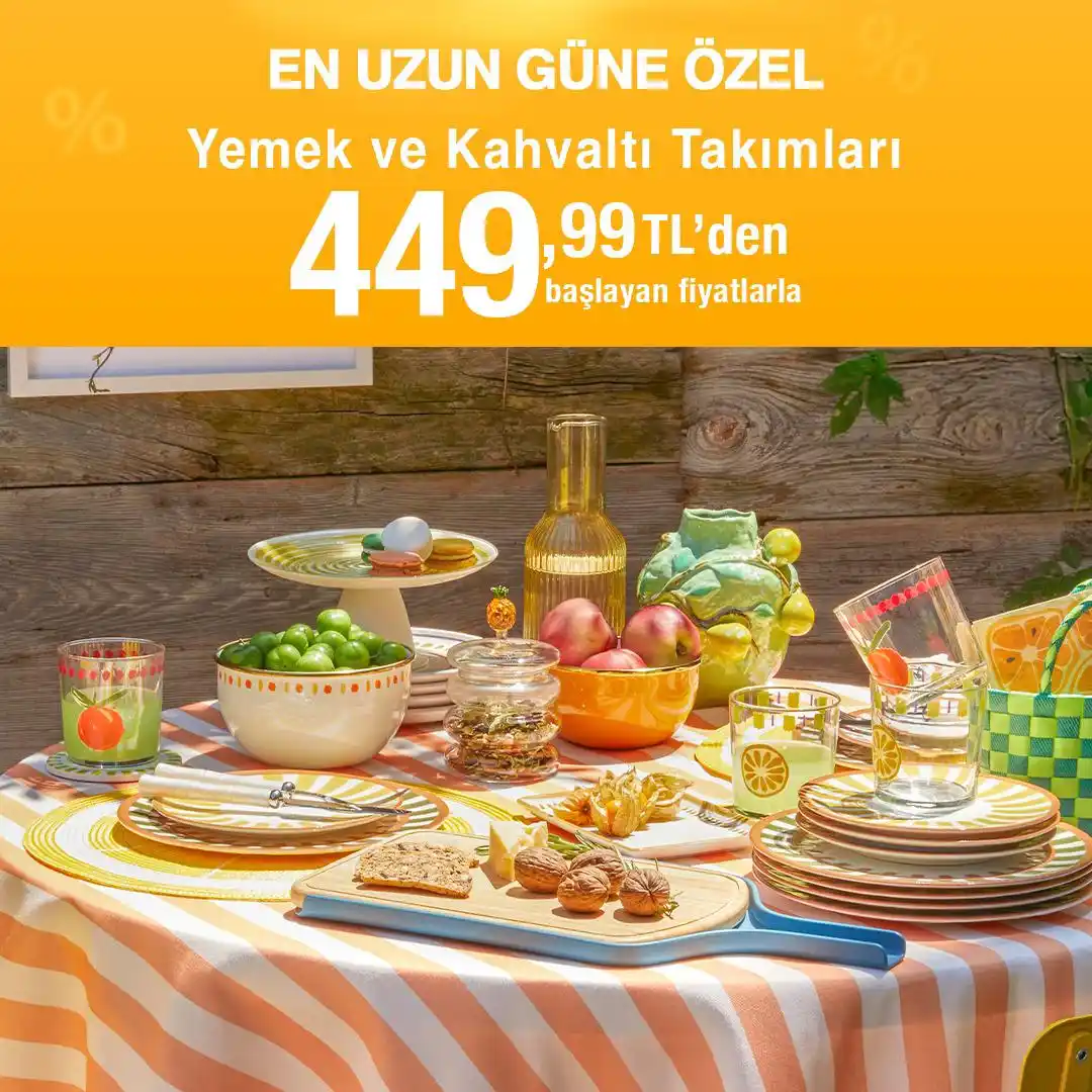 Image from English Home: *EN UZUN GÜNE ÖZEL* 🐣 *YEMEK VE KAHVALTI TAKIMLARI 449,99TL 'den baş...