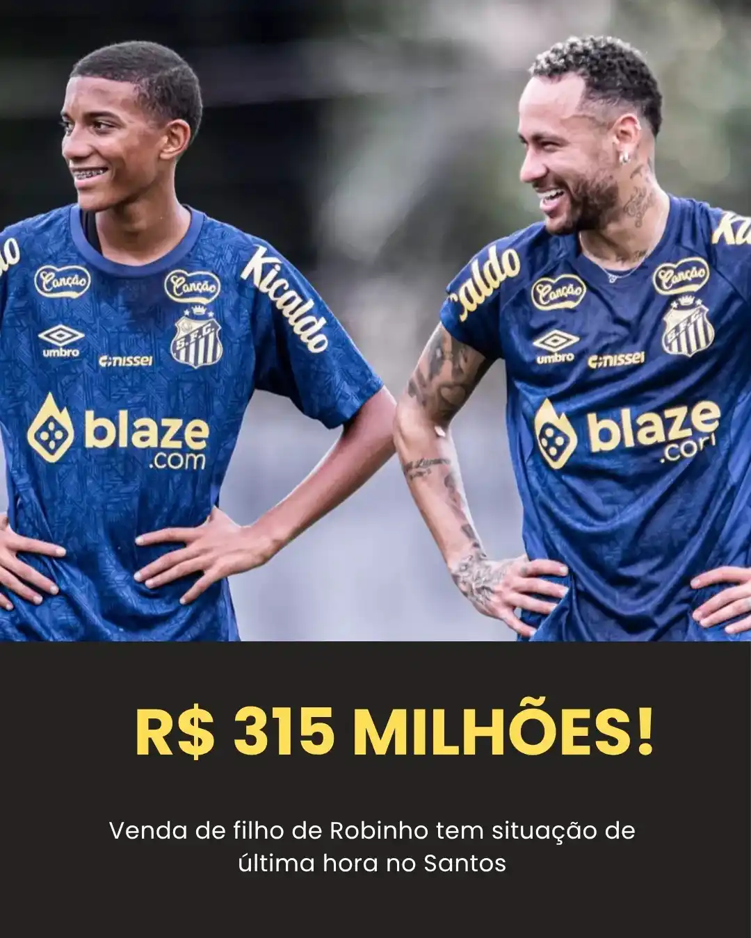 Image from Bolavip | Sou Santos: Filho de Robinho tem futuro atualizado com ida para Europa tendo infor...