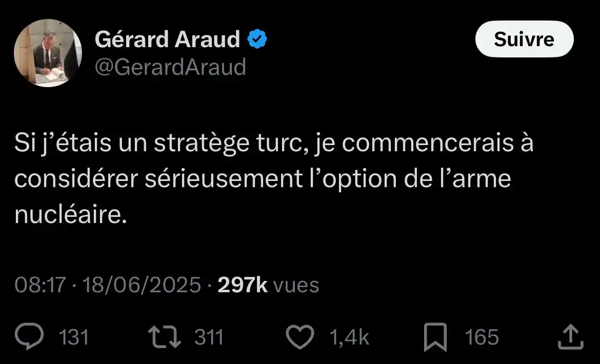Image from Infos Minutes: 🇮🇱 / 🇹🇷 : Gérard Araud, ancien ambassadeur de la France en Israël ...