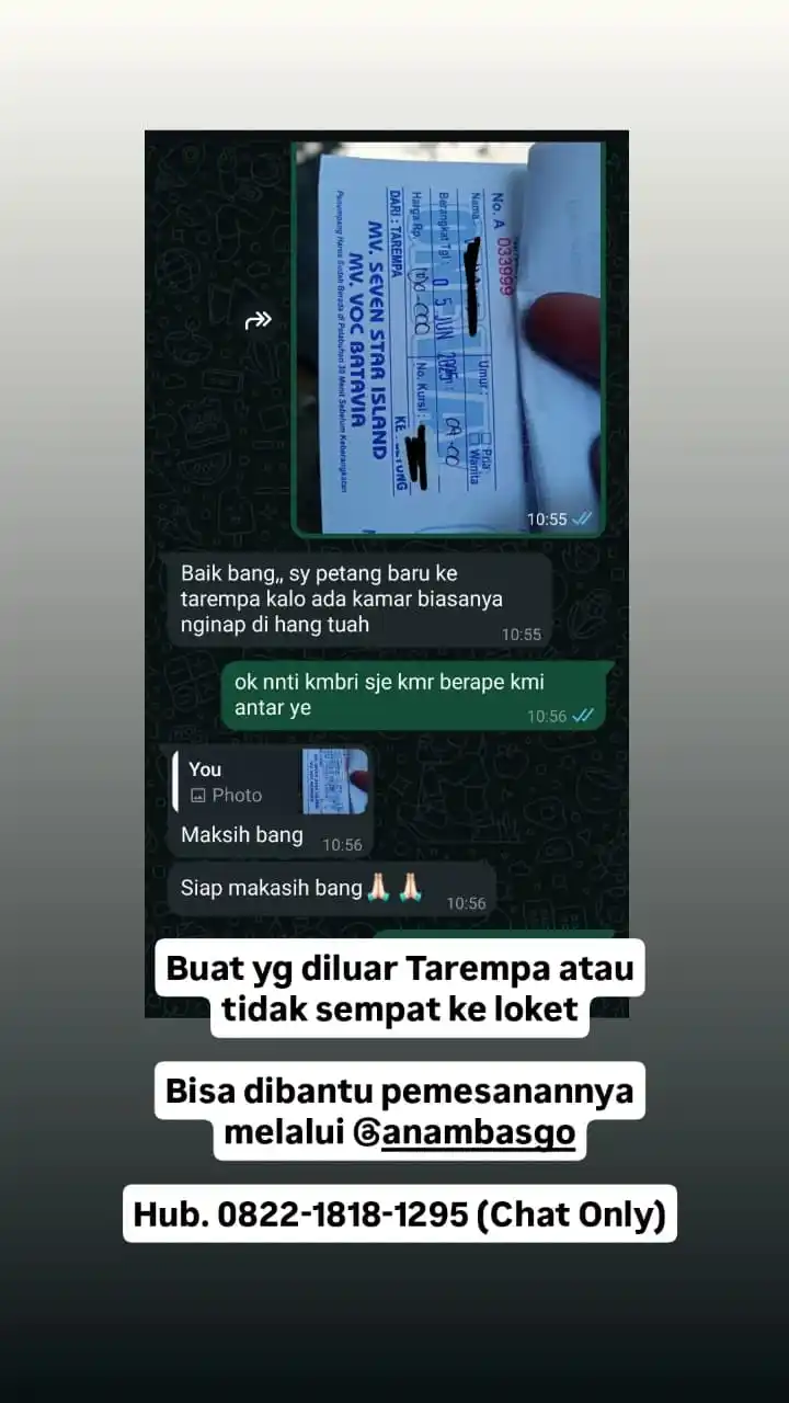 Image from @anambasinfo: Lagi diluar Tarempa? Tidak sempat ke loket? Bisa dibantu pemesanan ti...