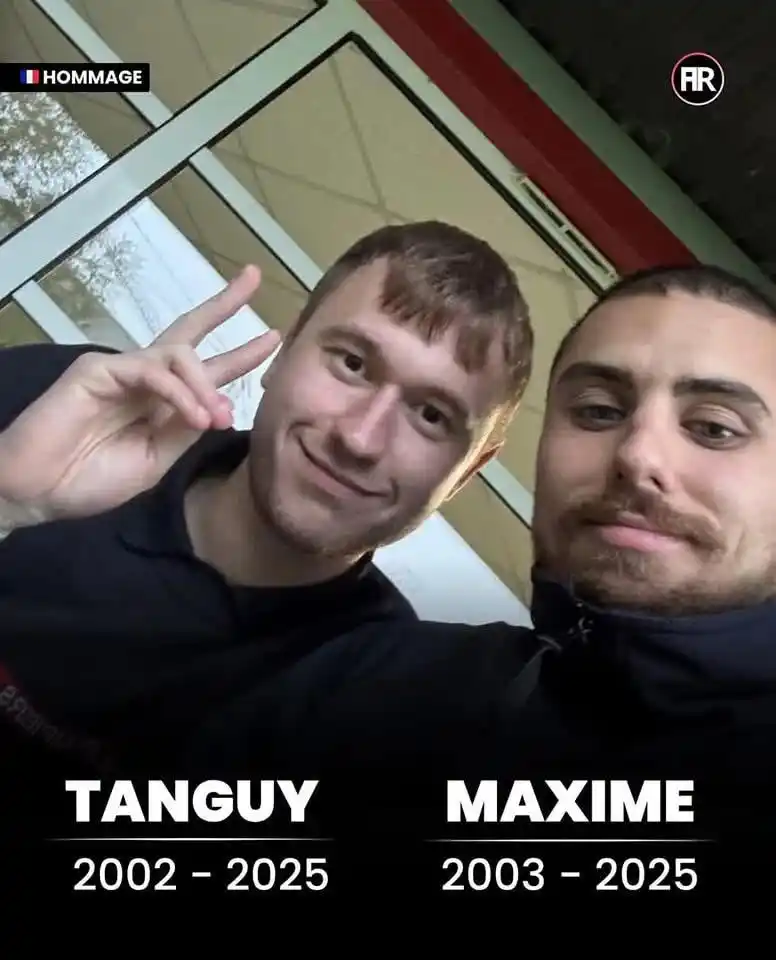 Image from Marion Maréchal 🇫🇷: Le décès tragique de Tanguy et Maxime, deux jeunes sapeurs-pompiers mo...