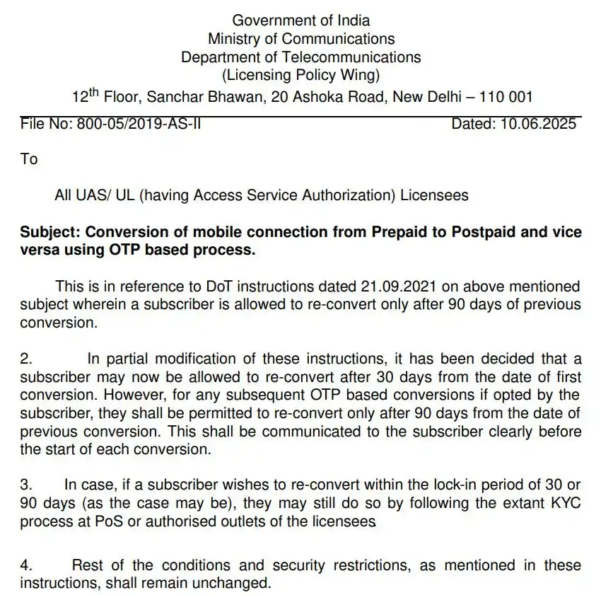 Image from Bengaluru Post: 📢 Mobile Users Alert! Switching between Prepaid ↔️ Postpaid just got ...