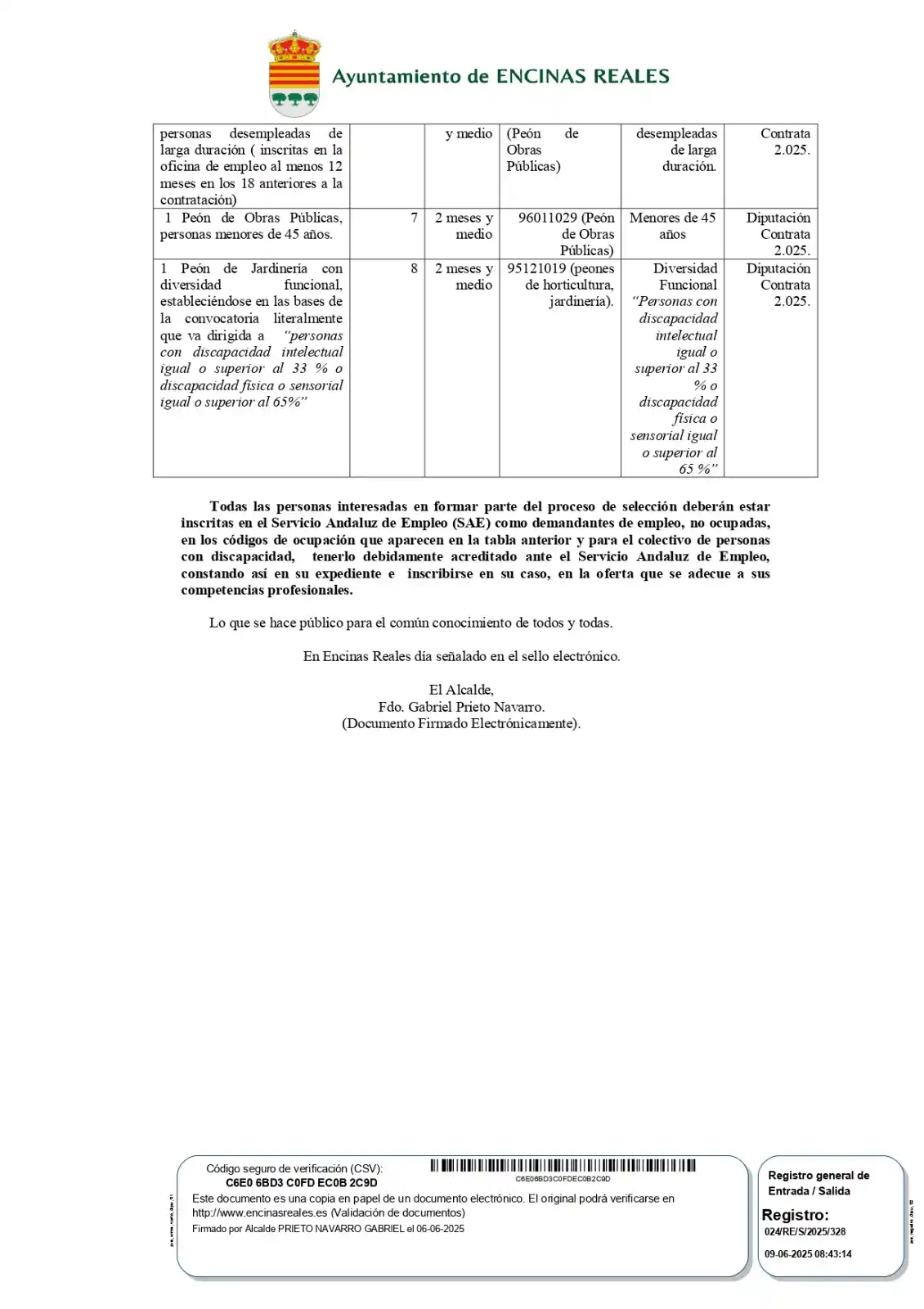 Ayuntamiento de Encinas Reales post