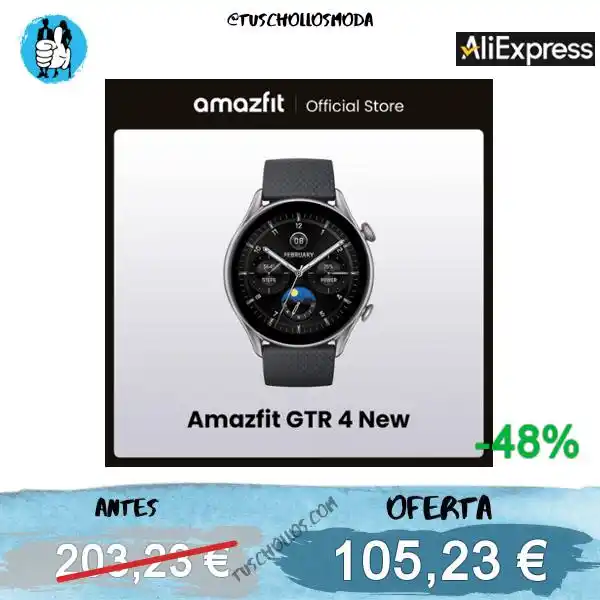 Image from tuschollosmoda!!!👟 Ofertas Y Chollos en Ropa, Moda, Zapas y Belleza: ⌚️ *OFERTÓN AMAZFIT GTR 4 CON 150 MODOS Y AMOLED!!* <a class="text-blu...