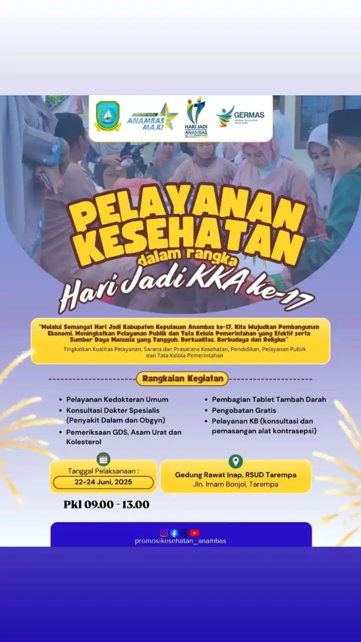Image from @anambasinfo: 🩺Pelayanan Kesehatan. Sempena Hari Jadi Ke 17 Kabupaten Kepulauan Ana...