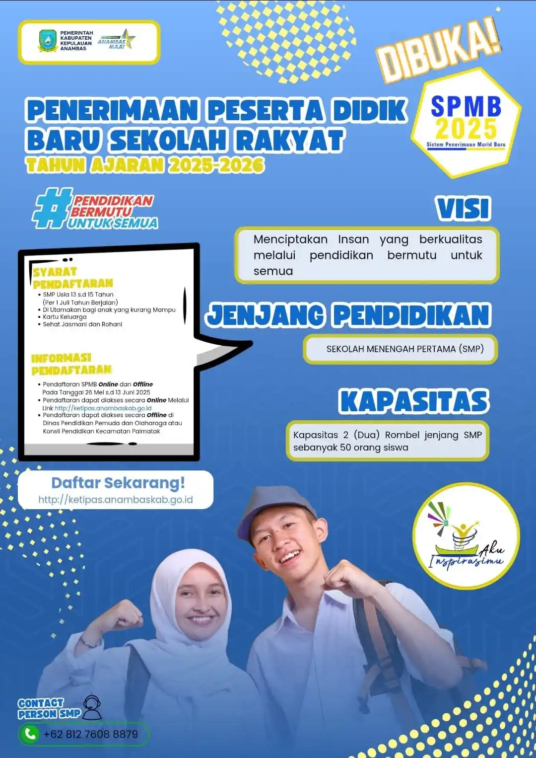 Image from @anambasinfo: 🏫 Penerimaan Peserta Didik Sekolah Rakyat Kabupaten Kepulauan Anambas...