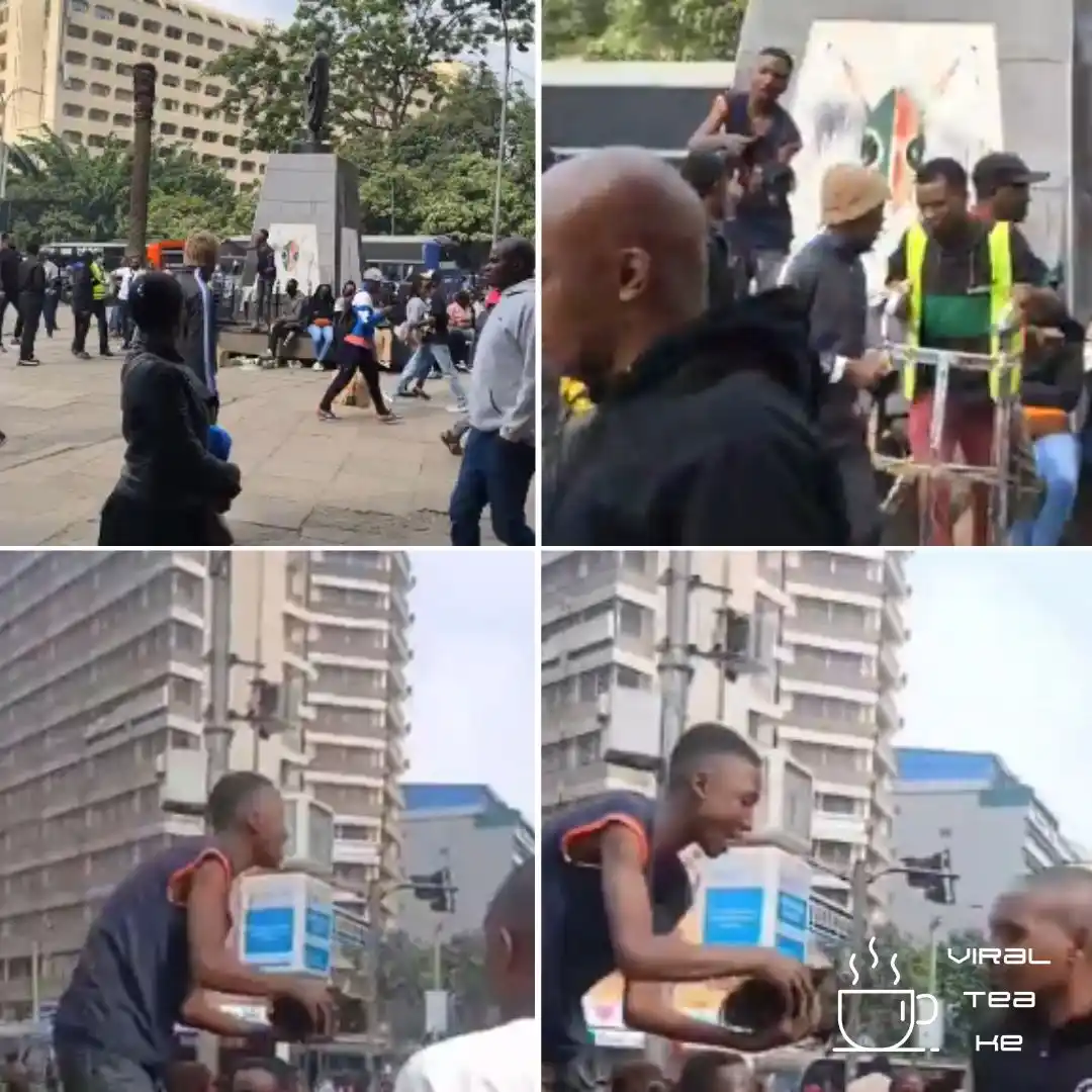 Image from Viral Tea Ke: A Kenyan gives out black masks to residents in Nairobi CBD for free in...