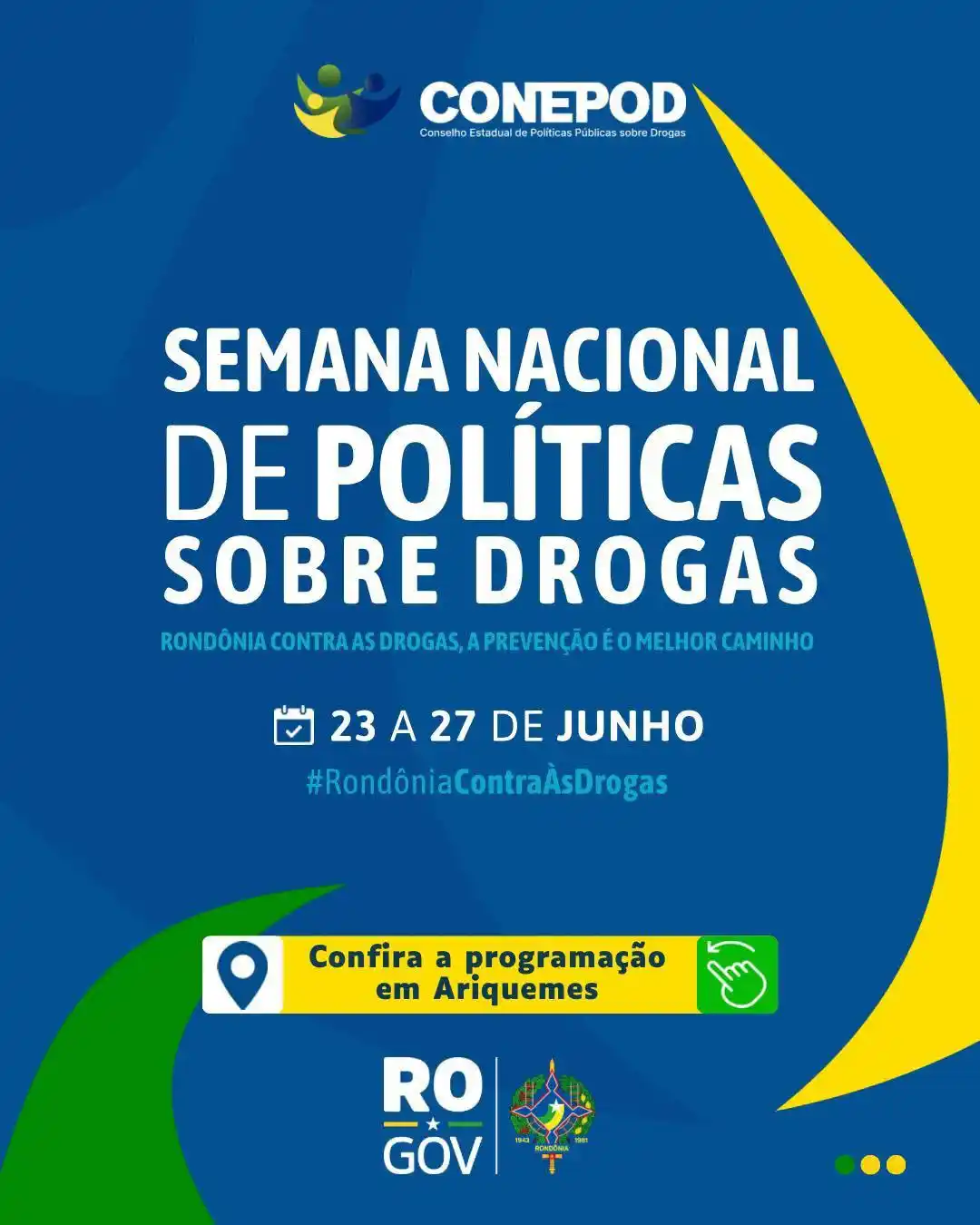 Image from Governo de Rondônia: A semana nacional de políticas sobre drogas está chegando em Ariquemes...