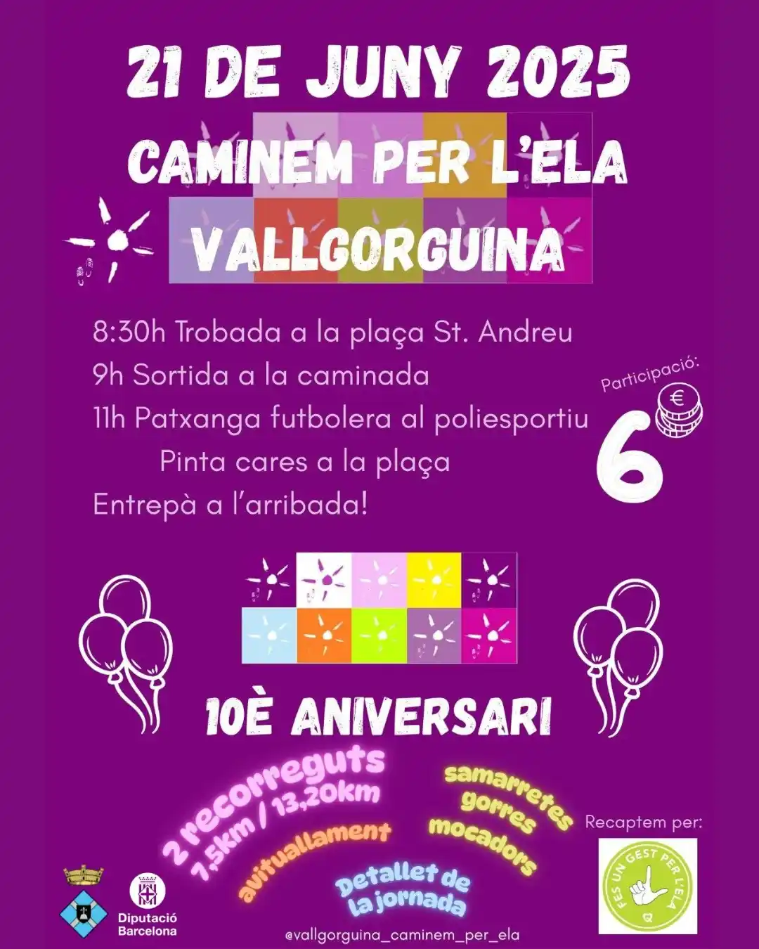 Image from Ajuntament de Vallgorguina: Aquest dissabte Caminem per l'ELA! 🚶🏼‍♀️🚶🏻 <a class="text-blue-500...