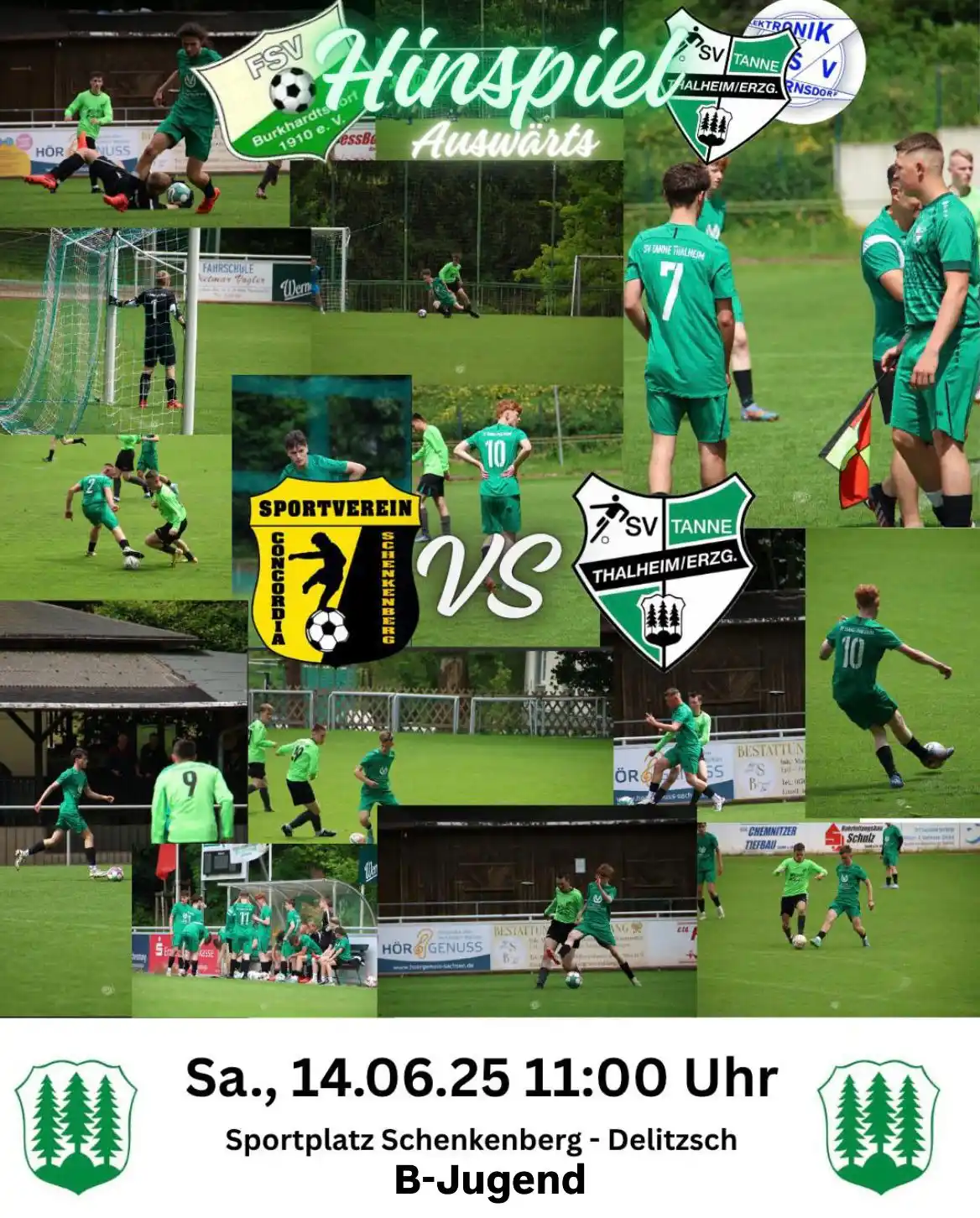 Image from SV Tanne Thalheim Abtl. Fußball 🌲🌲🌲: *B-Junioren: Vize-Meister trifft auf Schenkenberg* 💚🤍  Unsere B-Juge...