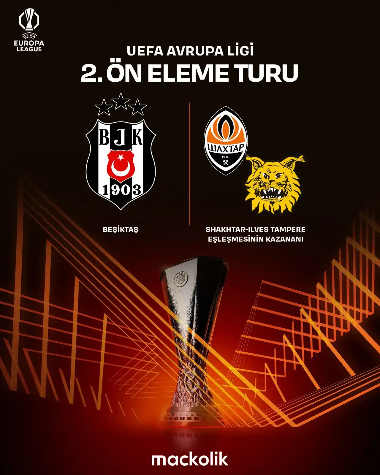 Image from Mackolik: Beşiktaş, Avrupa Ligi 2. ön eleme turunda Shakhtar-Ilves Tampere eşleş...
