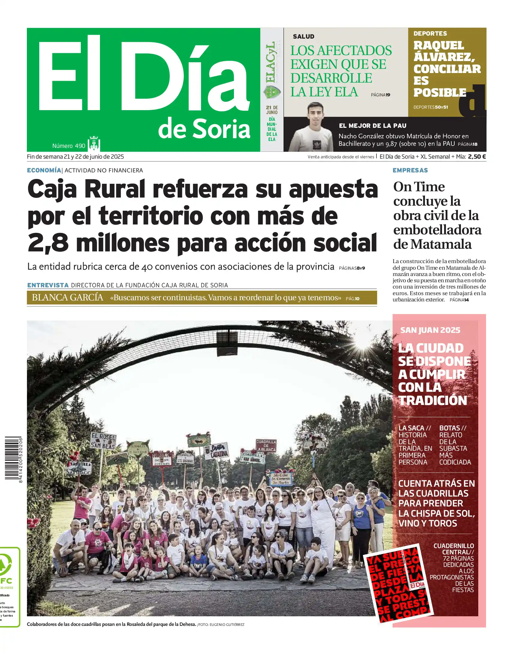 Image from El Día de Soria: 🗞Buenos días. Esta es la portada de El Día de Soria de este viernes 2...