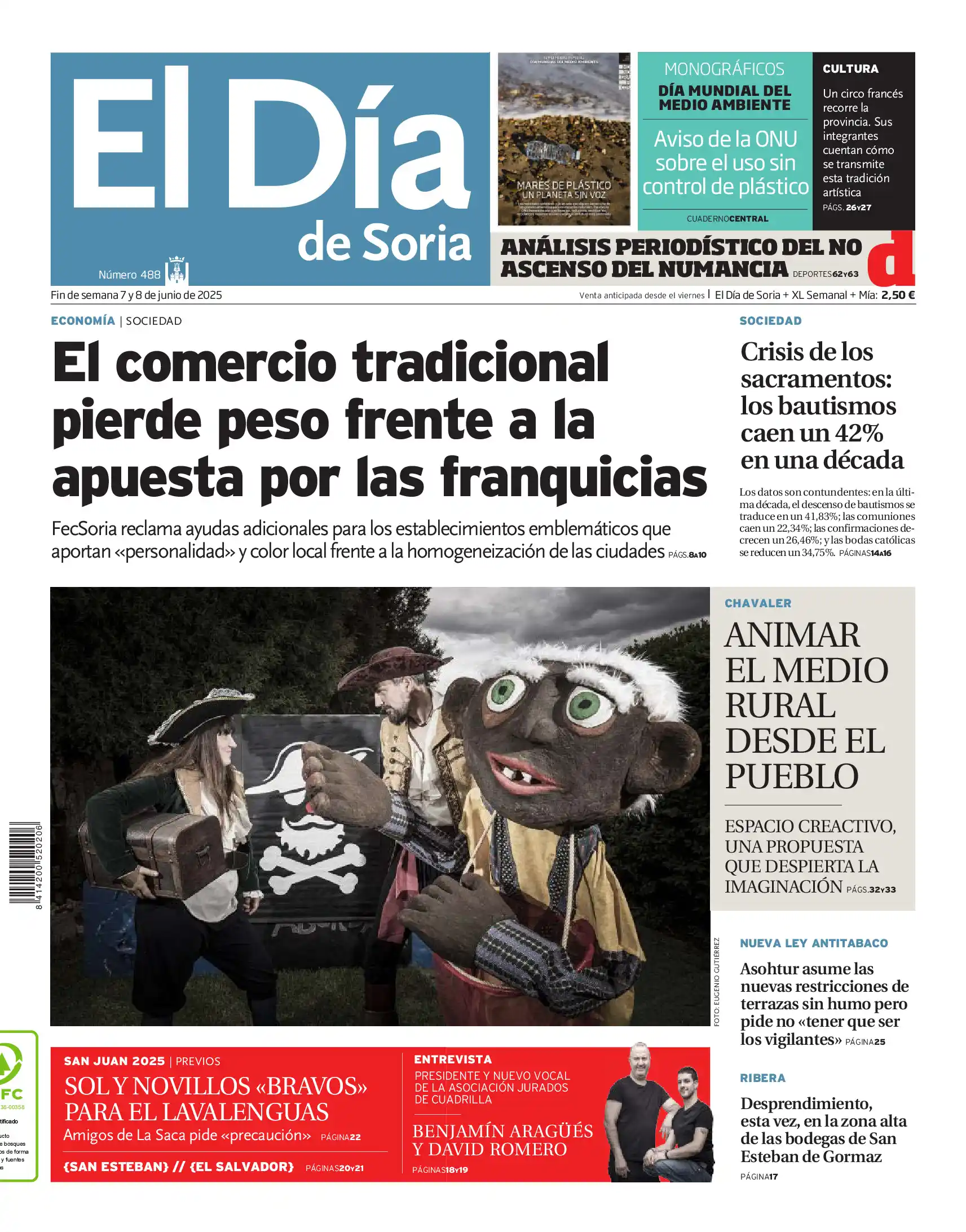 Image from El Día de Soria: 🗞Buenos días. Esta es la portada de El Día de Soria de este viernes 6...