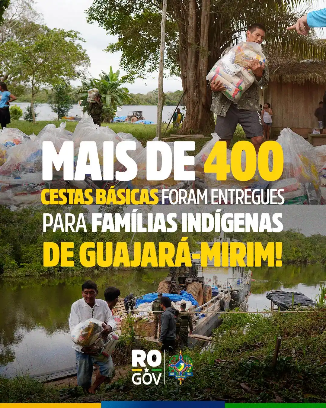 Image from Governo de Rondônia: 🛖 Famílias indígenas foram atendidas com 425 cestas básicas e diverso...