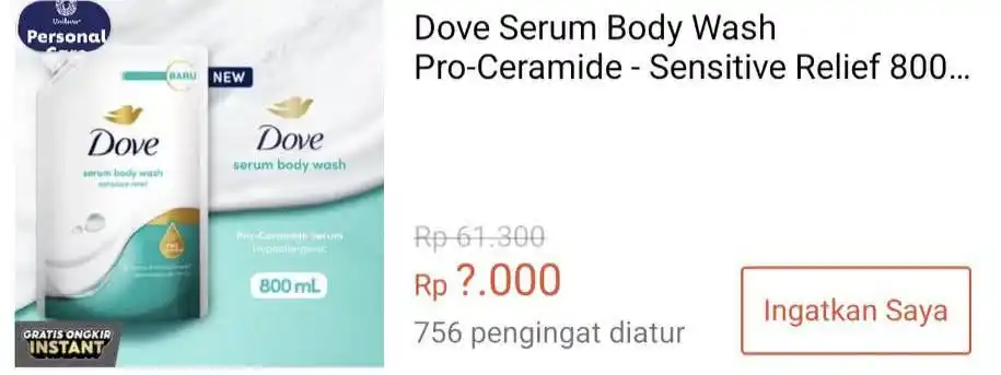 Image from PROMO SHOPEE 🔥: Flash Sale Rp 1.000 🔥PK 00:00 Dove Serum Body Wash 800ml https://s.s...