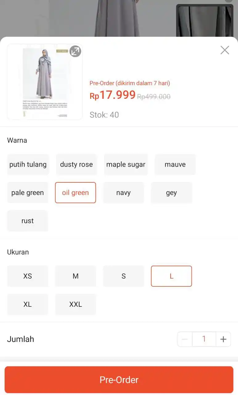 Image from PROMO SHOPEE 🔥: gamis muslim best seller full warna seharga Rp17.999. Dapatkan sekaran...