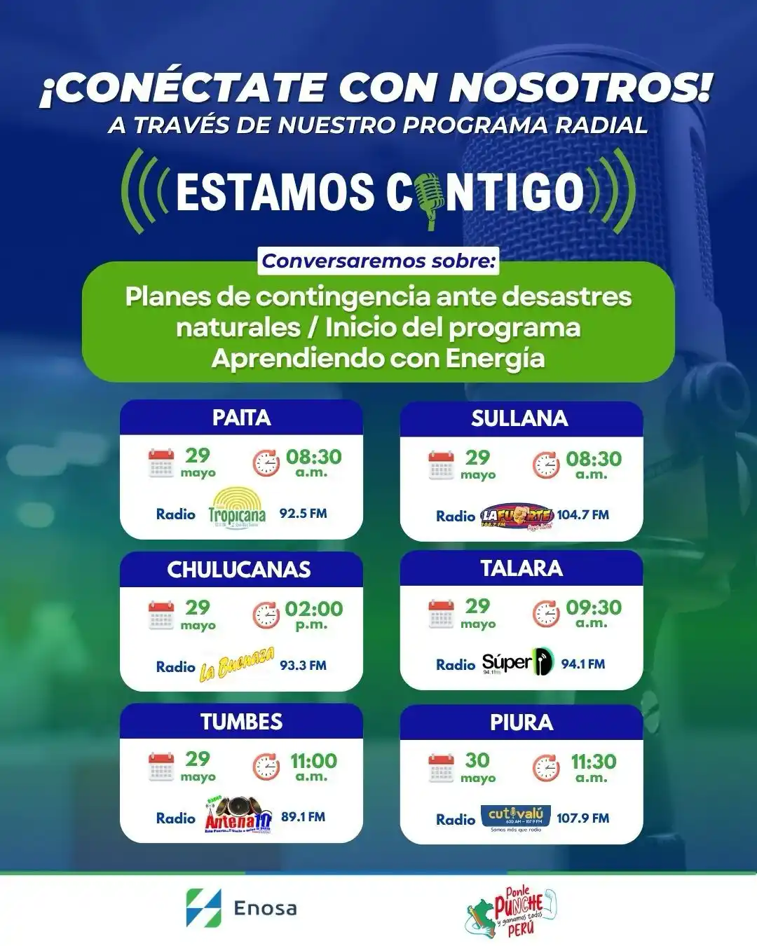 Image from ENOSA: Mañana, no se pierdan nuestro programa radial en Paita, Sullana, Chulu...