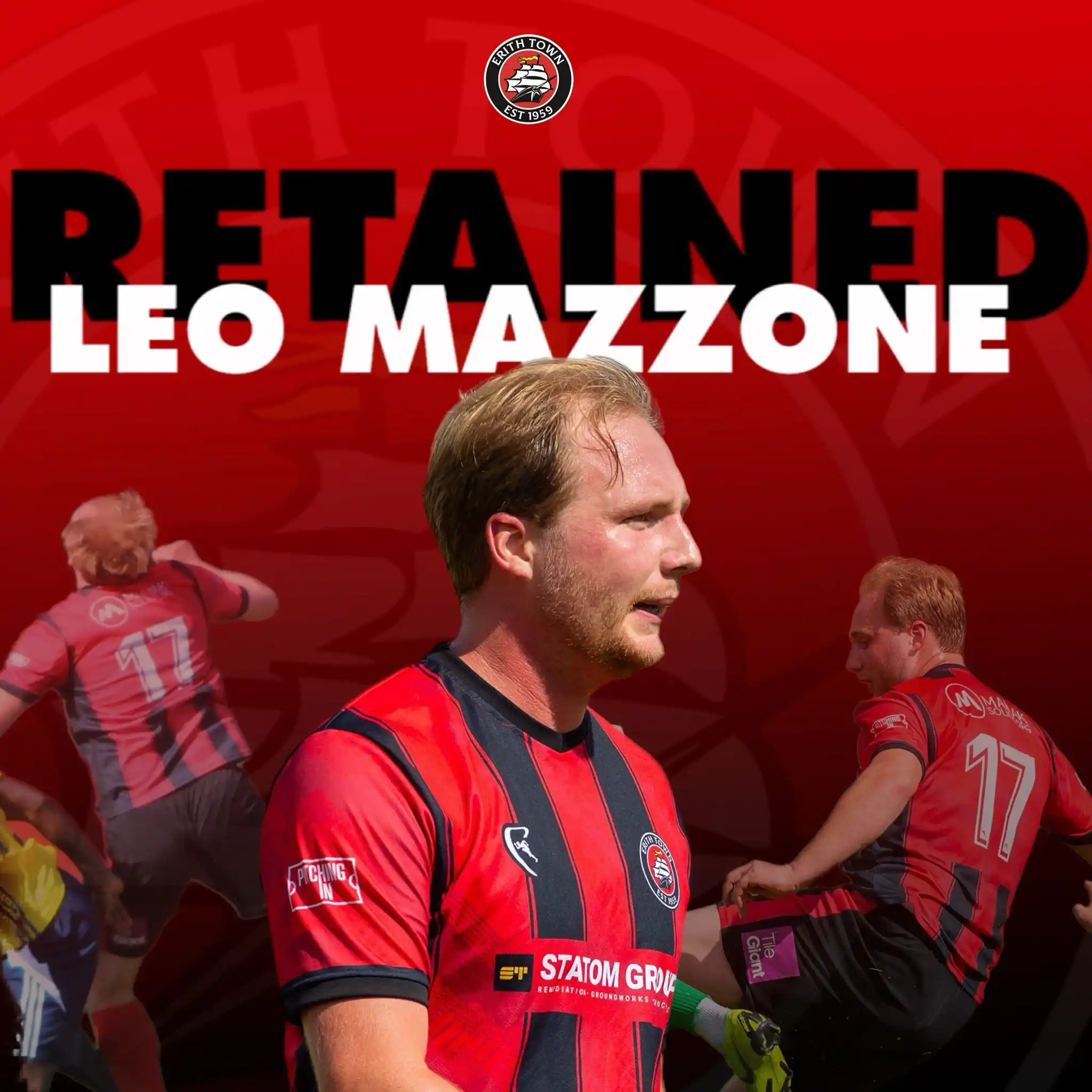 Image from Erith Town FC: 🍝 | MAZZONE COMMITS TO 2025/26  Leo Mazzone, our fan’s favourite batt...