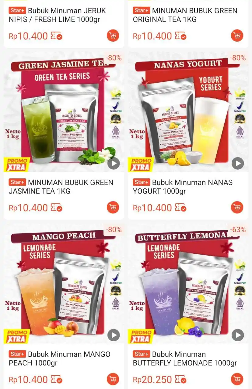 Image from PROMO SHOPEE 🔥: MINUMAN BUBUK JASMINE TEA 1KG seharga Rp10.400. Dapatkan sekarang juga...