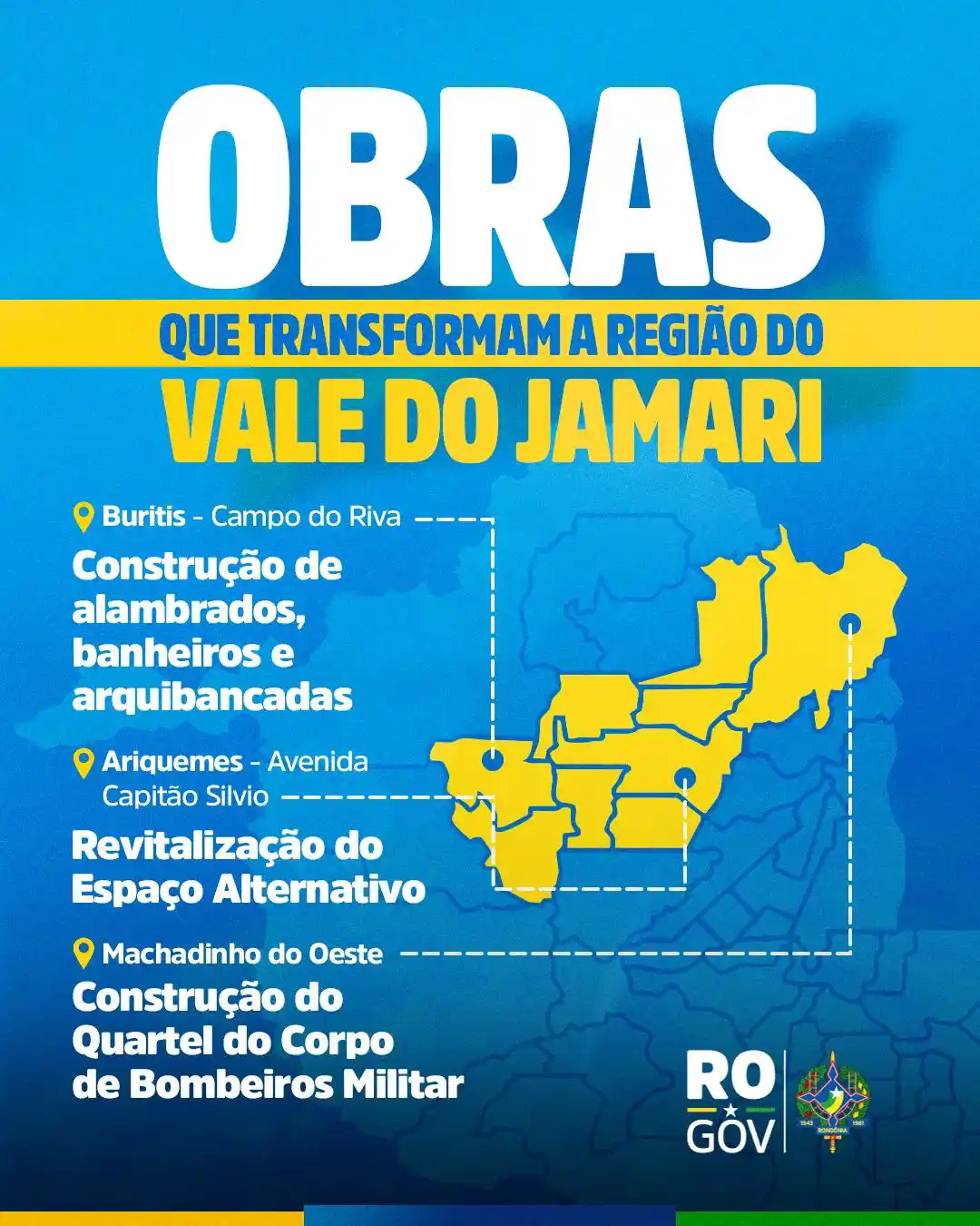 Image from Governo de Rondônia: 🛣️ O governo de Rondônia, por meio da Secretaria de Obras e Serviços ...