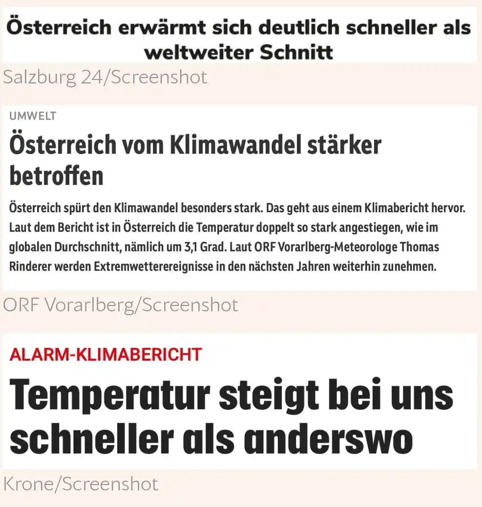 Image from Wenn Medien lügen: *Panikmache: Österreich erwärmt sich schneller als die Erde – doch der...