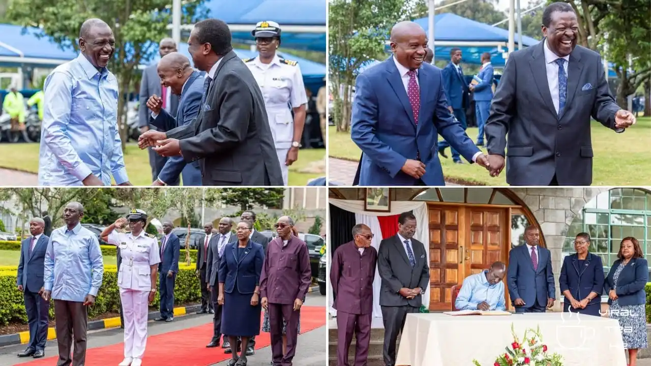 Image from Viral Tea Ke: President Ruto, DP Kithure Kindiki and Musalia Mudavadi arrive at KCB ...