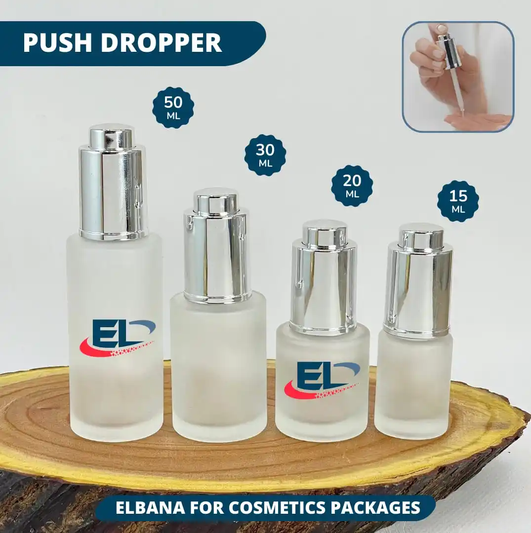 Image from Elbana Company: 💧PUSH DROPPER BOTTLES       ⬅️قطارة من الزجاج المصنفر❄️ مع دروبر بالل...