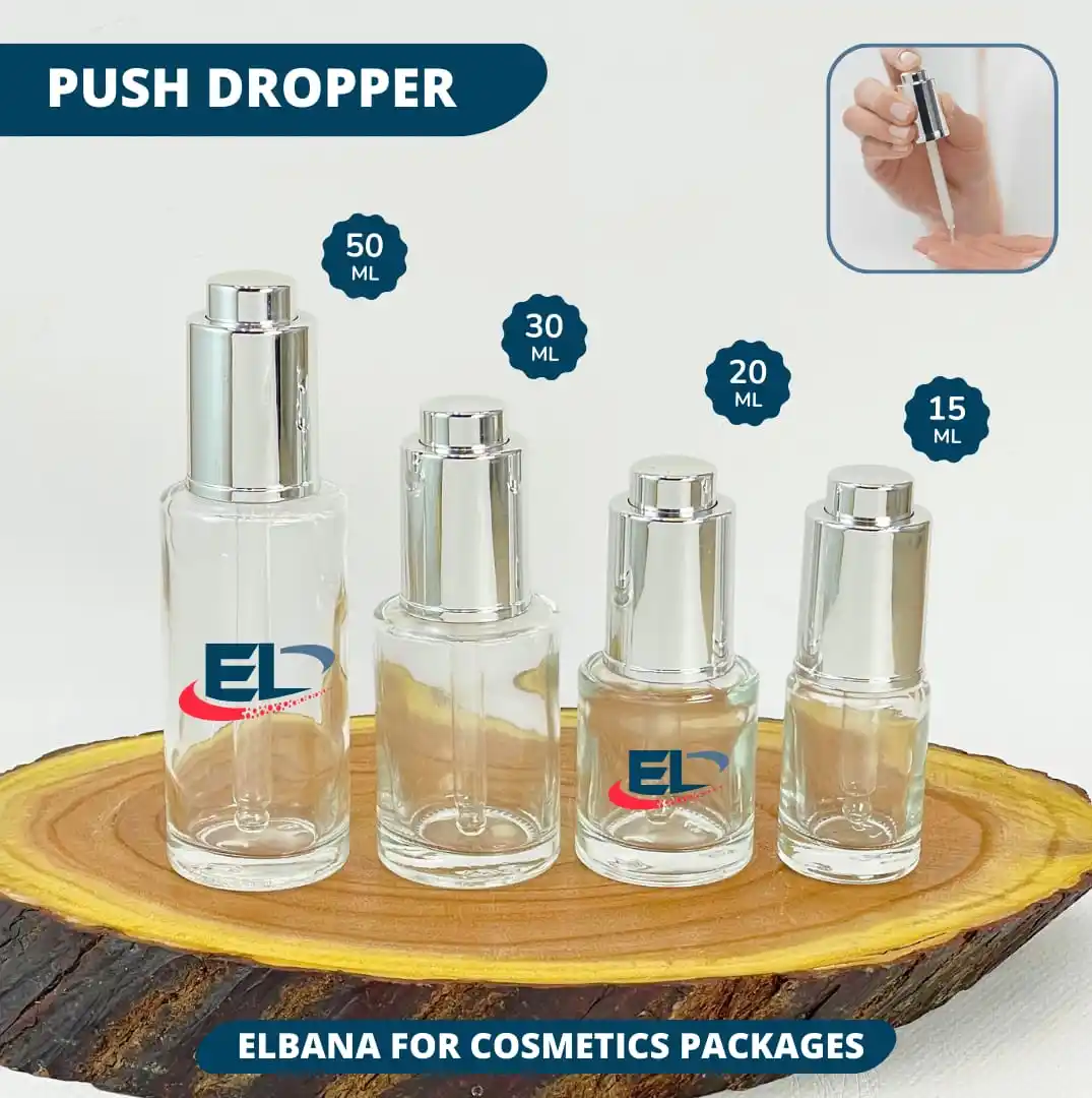 Image from Elbana Company: 💧PUSH DROPPER BOTTLES       ⬅️قطارة من الزجاج الشفاف❄️ مع دروبر باللو...