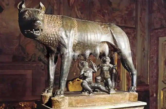 Image from Samawati Safari: Romulus na Remus walikuwa watoto wa Rhea Silvia binti wa mfalme wa Alb...