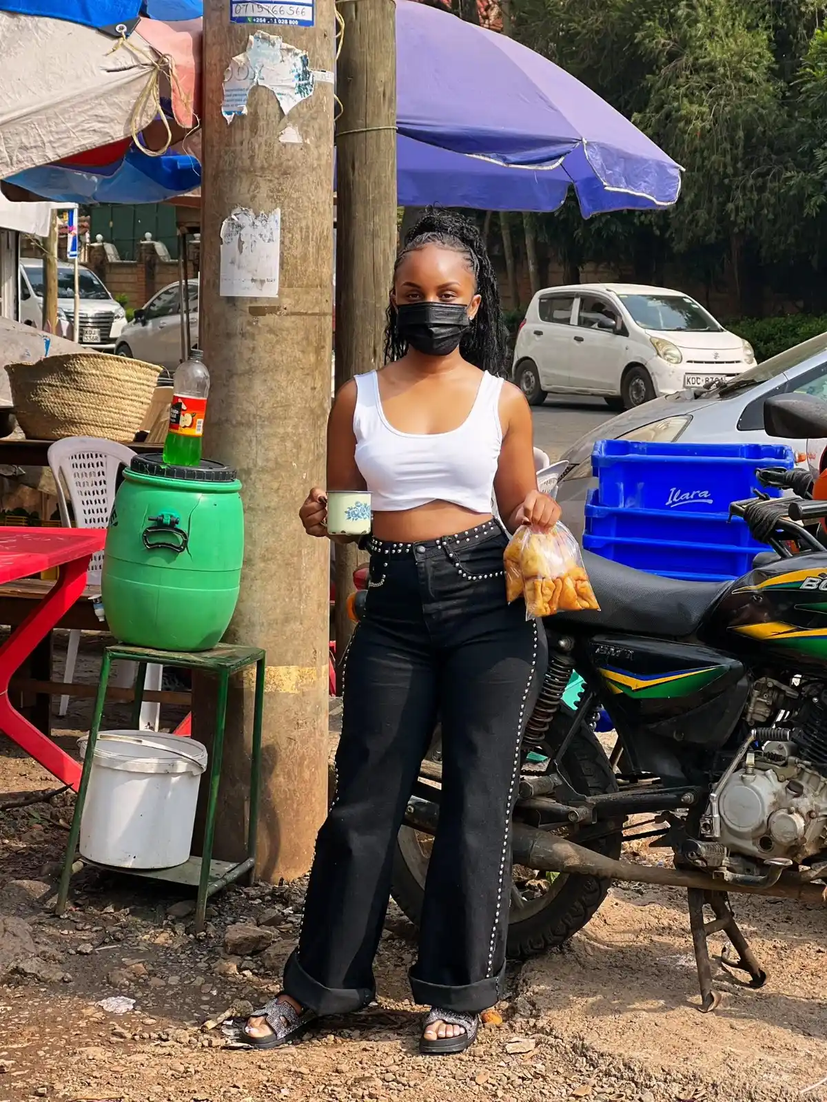 Image from Viral Tea Ke: Ruth K poses in a black mask on <a class="text-blue-500 hover:underlin...