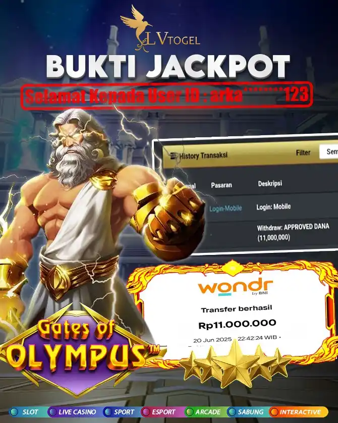 Image from LVTOGEL VVIP: *WEDE LANGSUNG PROSES* _Selamat Kepada User ID : Arka*****123_ > LINK...