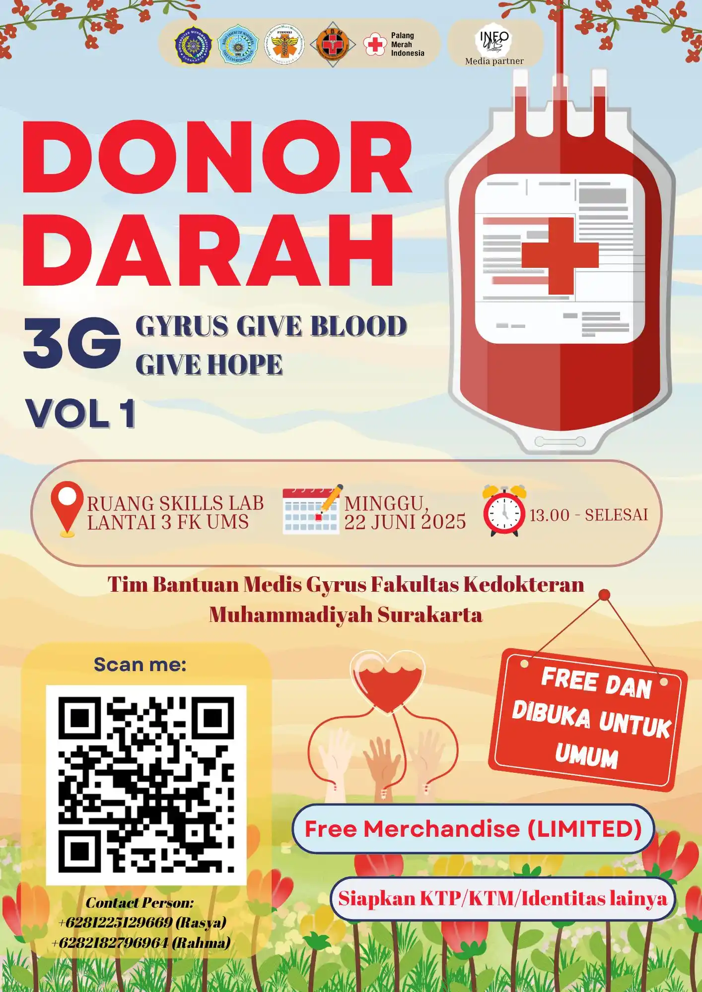 Image from UMSfess 🎓️: ✨⛑๑┈•✦GYRUS GIVE BLOOD GIVE HOPE✦•┈๑⛑✨ Assalamualaikum Warahmatullahi...