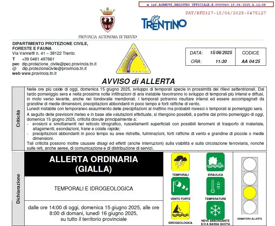 Image from GUARDIA COSTIERA LAGO DI GARDA 🇮🇹: ⚠️ALLERTA METEO🌧️  PER OPPORTUNA INFORMAZIONE, VISIONE E MASSIMA DIVU...