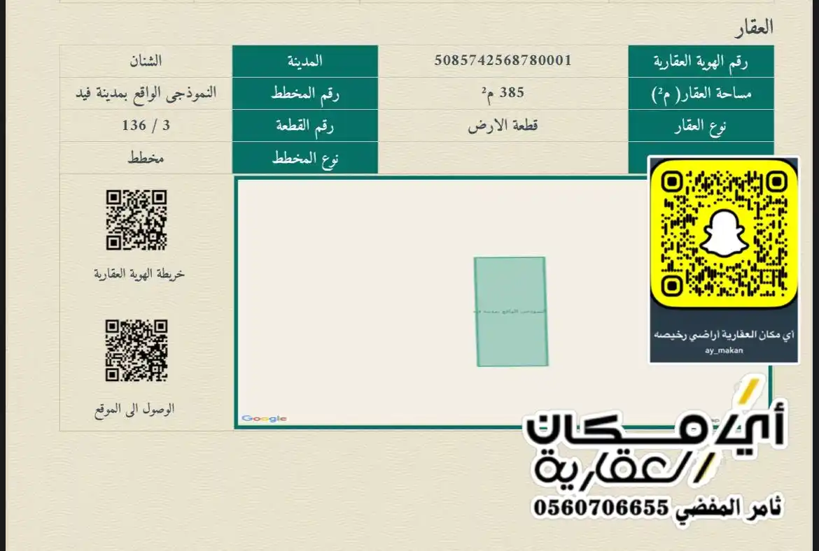 Image from أي مكان العقارية  أراضي رخصيه ثامر المفضي - أبو عبدالعزيز: ارض للبيع حد ٢٨ الف  حايل - الشنان  مساحة ٣٨٥ الموقع ⬇️  https://maps....