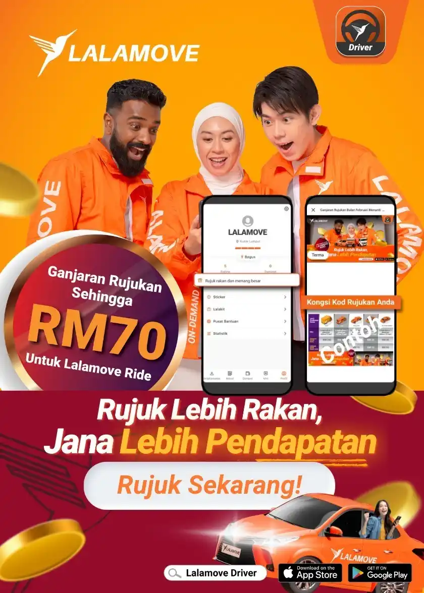 Image from Lalamove Driver Malaysia: *Bantu Kawan Anda Terus Jana Pendapatan!*  Kenal rakan yang jana penda...