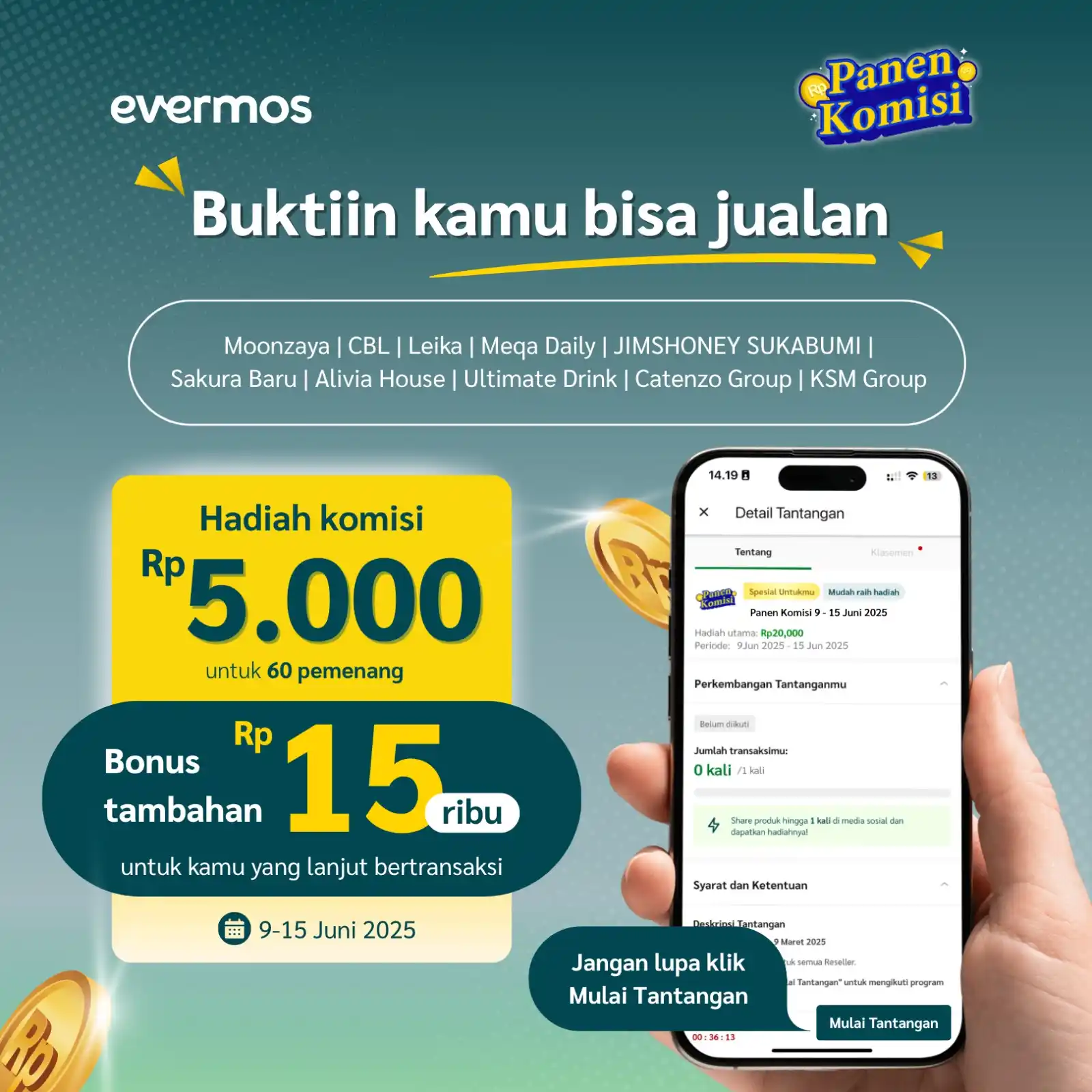 Image from Evermos Official: *Baru hari ke-2, tapi udah ada reseller yang tembus klasemen & panen k...