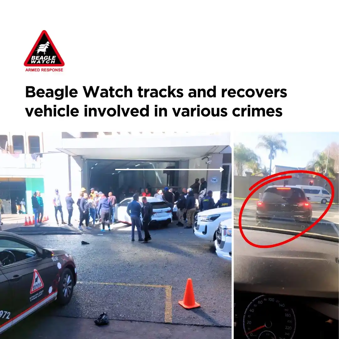 Image from Beagle Watch Armed Response: *Beagle Watch teams track and recover vehicle involved in various crim...