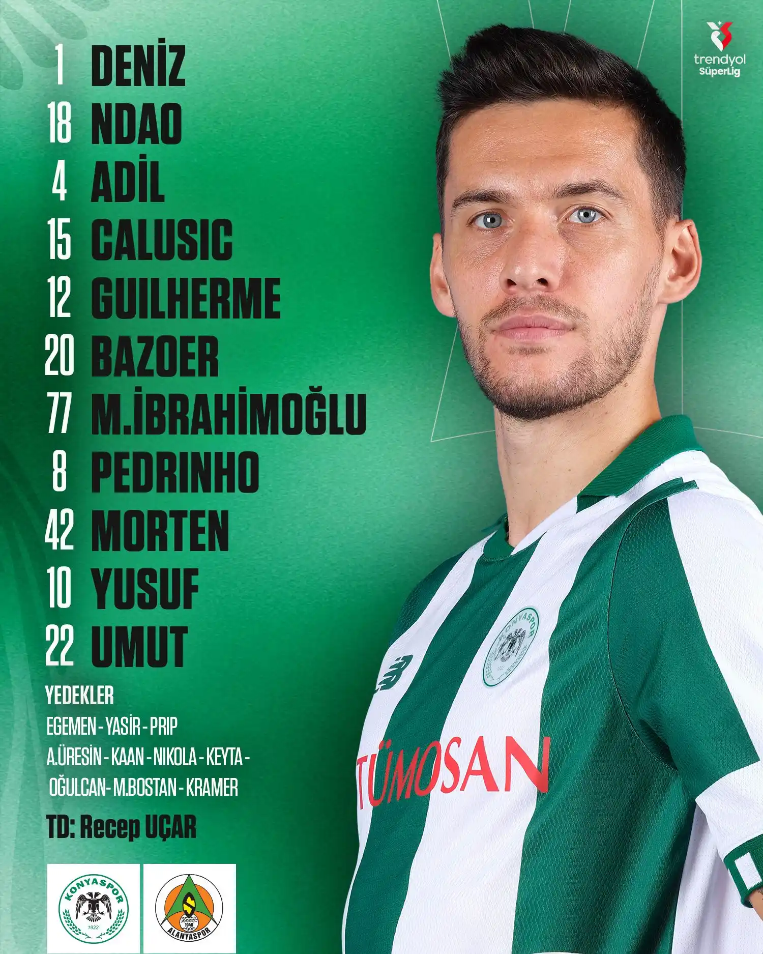 Image from Konyaspor: 📝 Corendon Alanyaspor karşısındaki ilk 11'imiz! <a class="text-blue-5...