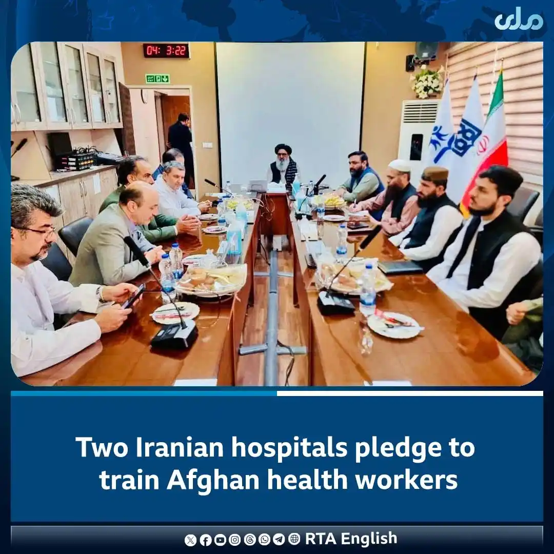 Image from RTA English: During his visit to Iran, Public Health Minister Mawlawi Noor Jalal Ja...