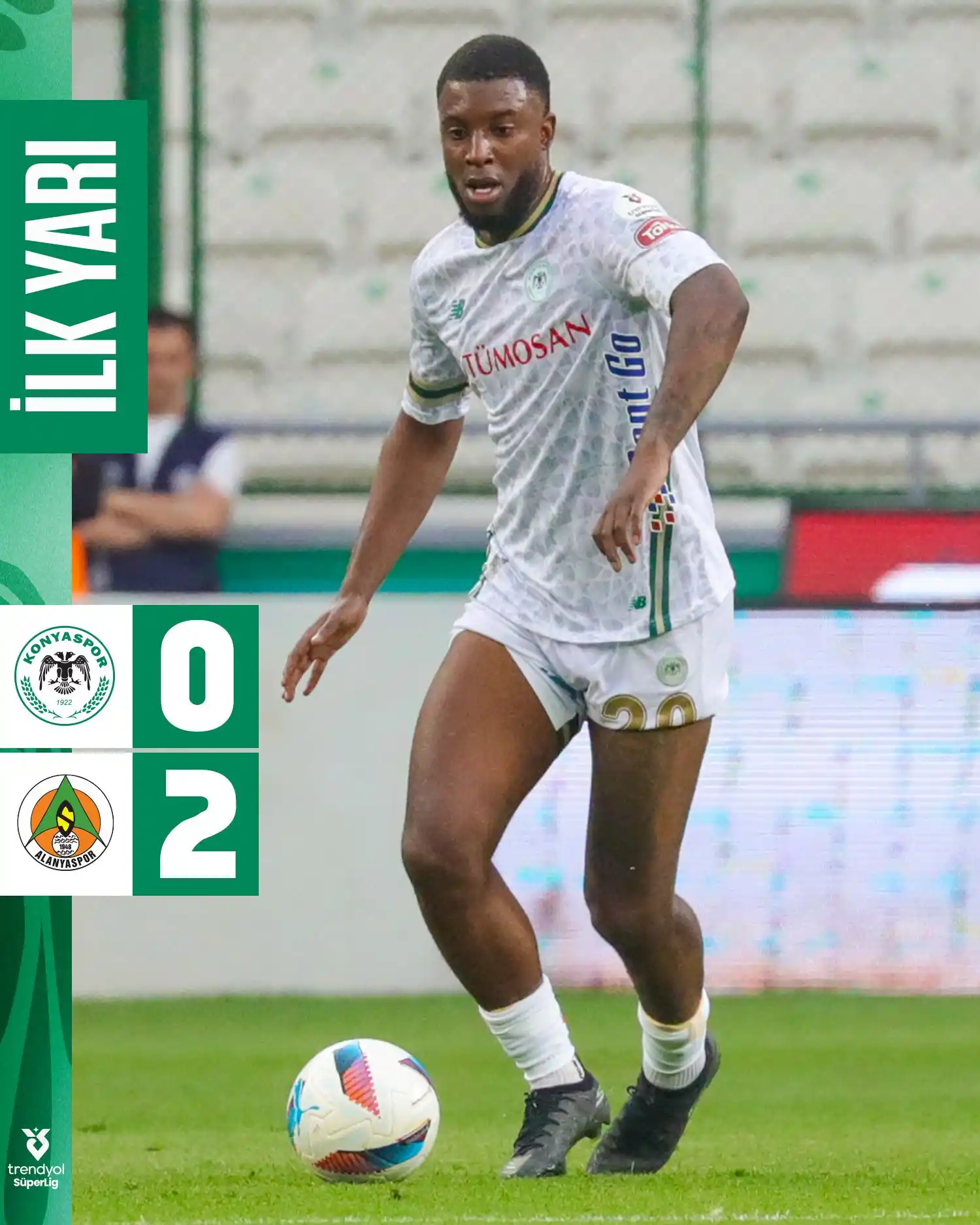 Image from Konyaspor: İlk yarı sona erdi. <a class="text-blue-500 hover:underline cursor-poi...