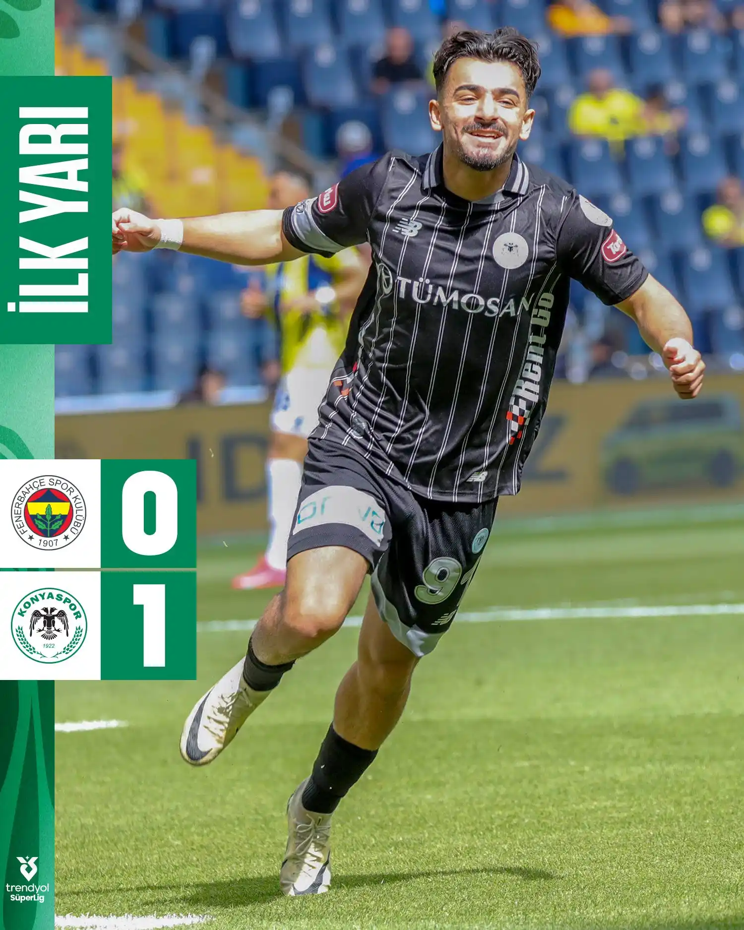 Image from Konyaspor: İlk yarıda 1-0 öndeyiz. 💪 <a class="text-blue-500 hover:underline cur...