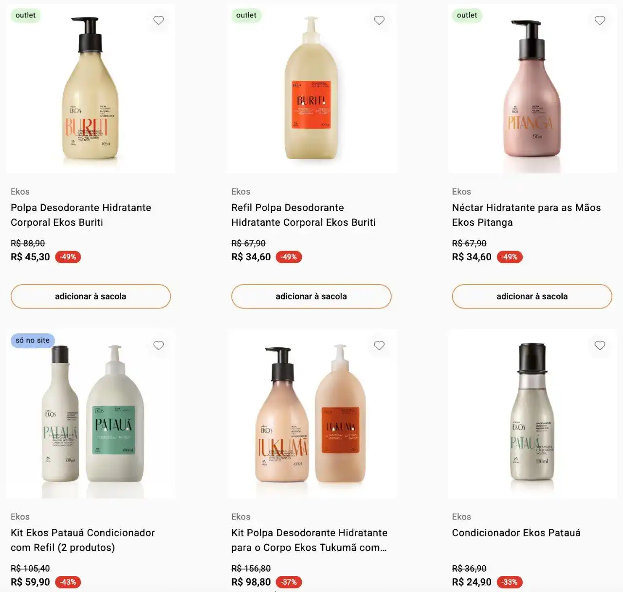 Image from Promos do Danilo: Linha Natura Ekos com até 49% de desconto e se entrar pelo link e adic...