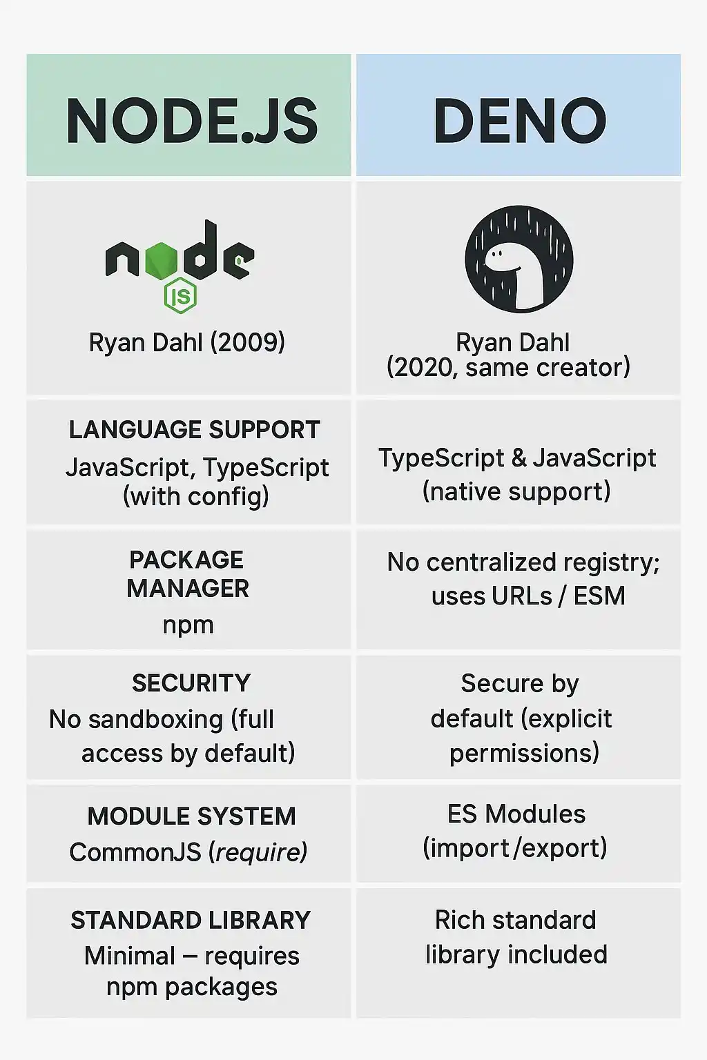 Image from IshraQ Innovation Tech (IIT): Node.js vs Deno...