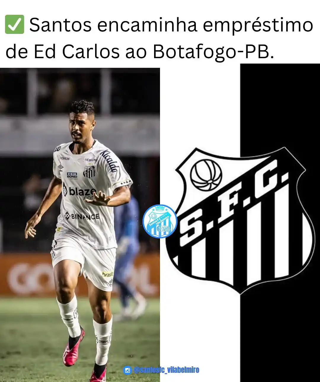 Image from INFO | SANTOS FC ⚪️⚫️: ⏳ O Santos encaminha um novo empréstimo do meia Ed Carlos. ⚪️⚫️✍🏻 O ...