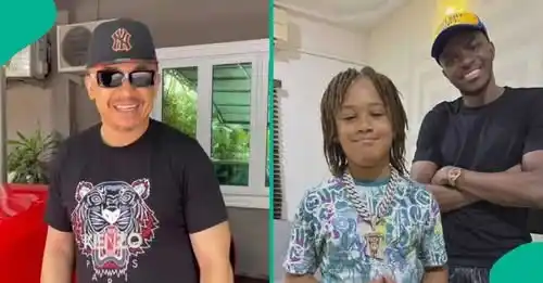 Image from Legit.ng Sports News: *Osimhen Pulls Up in ₦369M Lamborghini to Surprise Daddy Freeze, Broad...