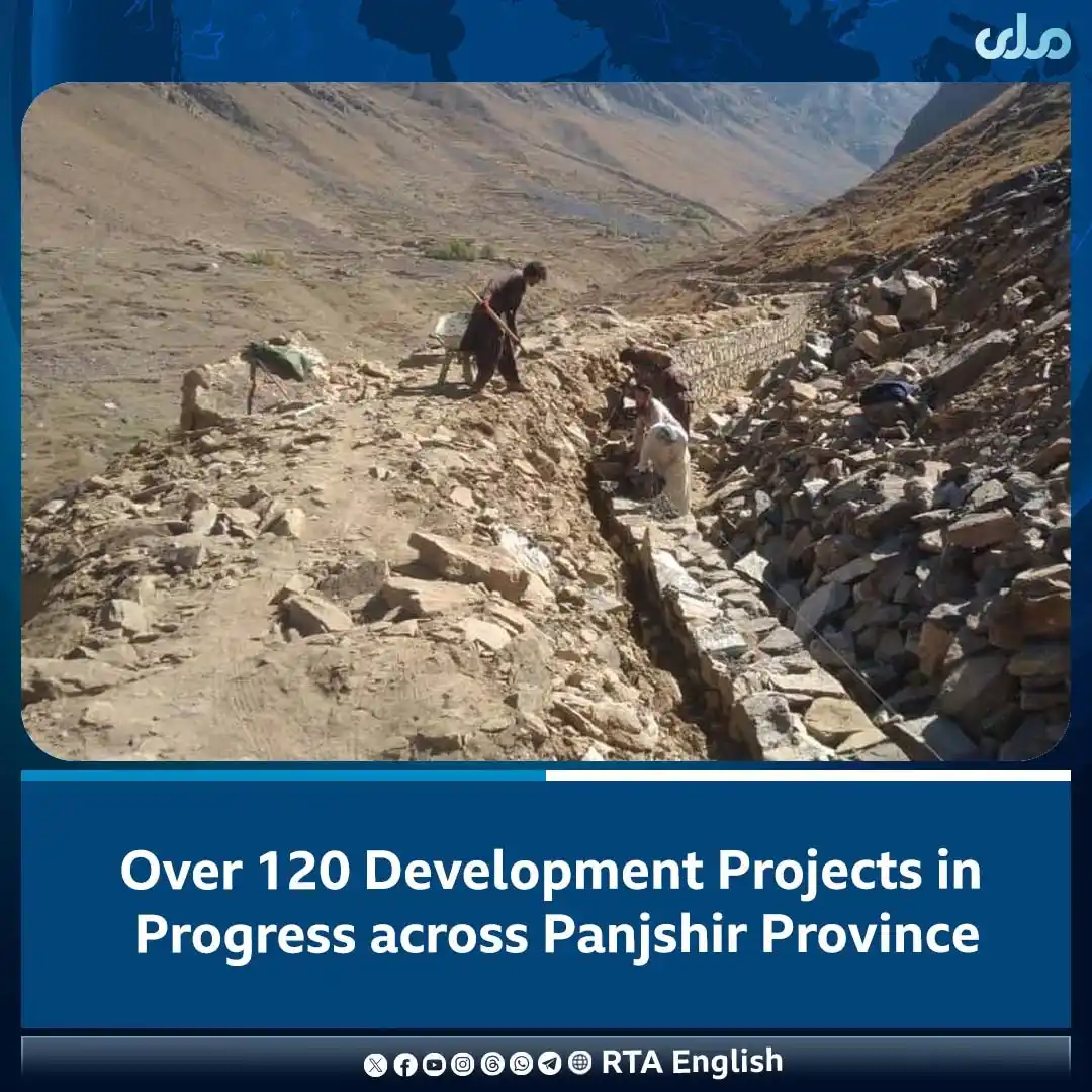 Image from RTA English: Panjshir province is witnessing significant infrastructure growth, wit...