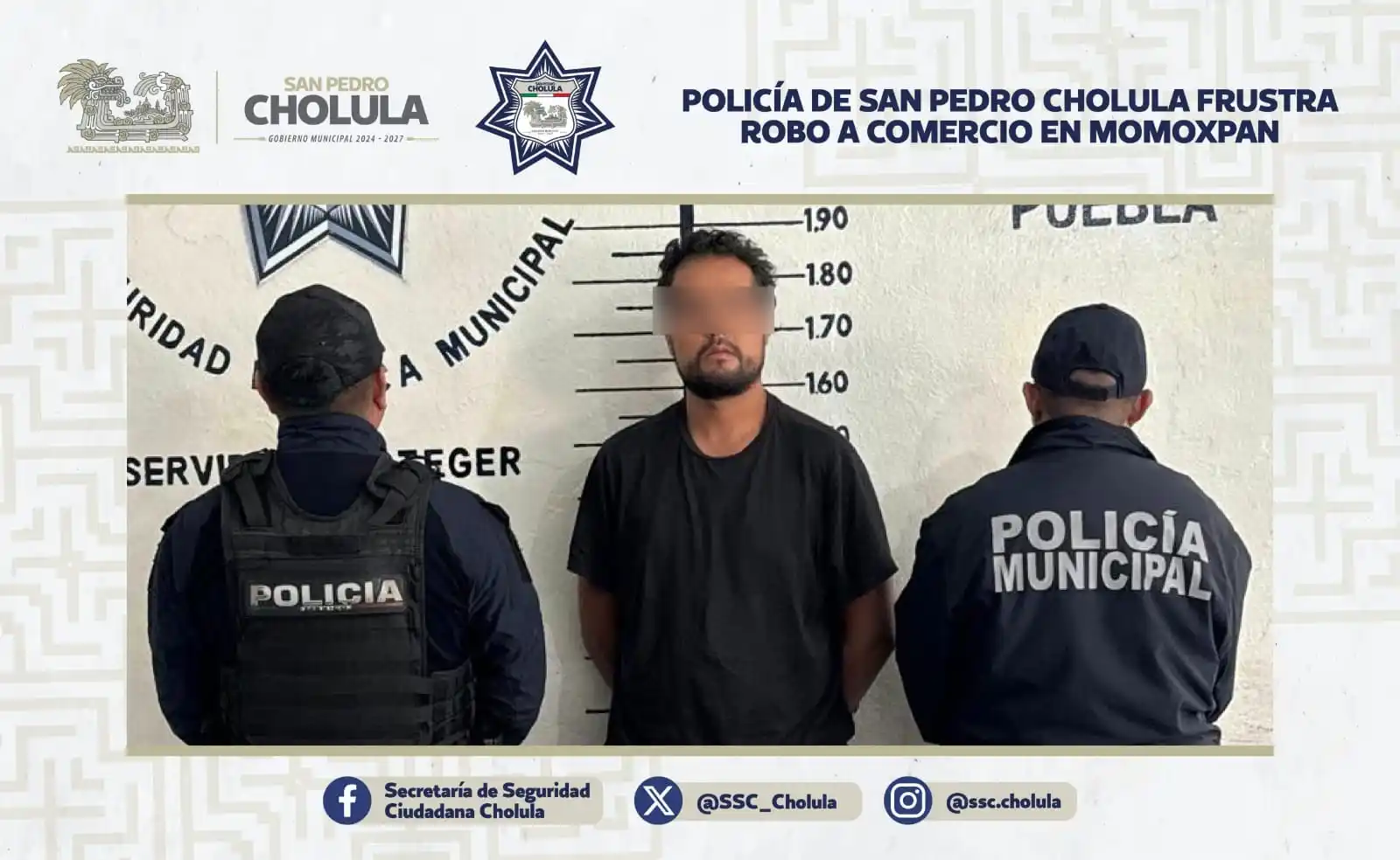 Image from Balance Diario: Policía de San Pedro Cholula frustra robo a comercio en Momoxpan https...