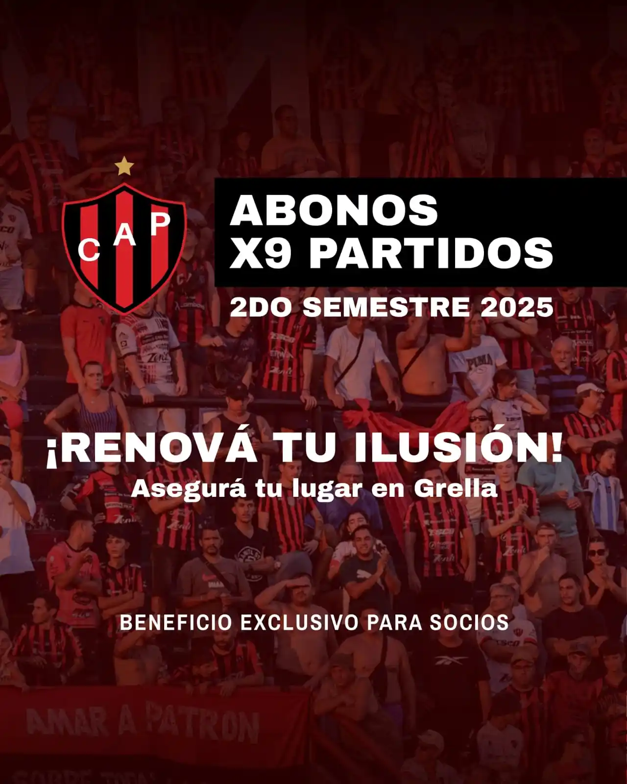 Image from Club Atlético Patronato: 🏟 𝐑𝐞𝐧𝐨𝐯á 𝐭𝐮 𝐢𝐥𝐮𝐬𝐢ó𝐧 𝐲 𝐚𝐬𝐞𝐠𝐮𝐫á 𝐭𝐮 𝐥𝐮𝐠𝐚𝐫 𝐞�...