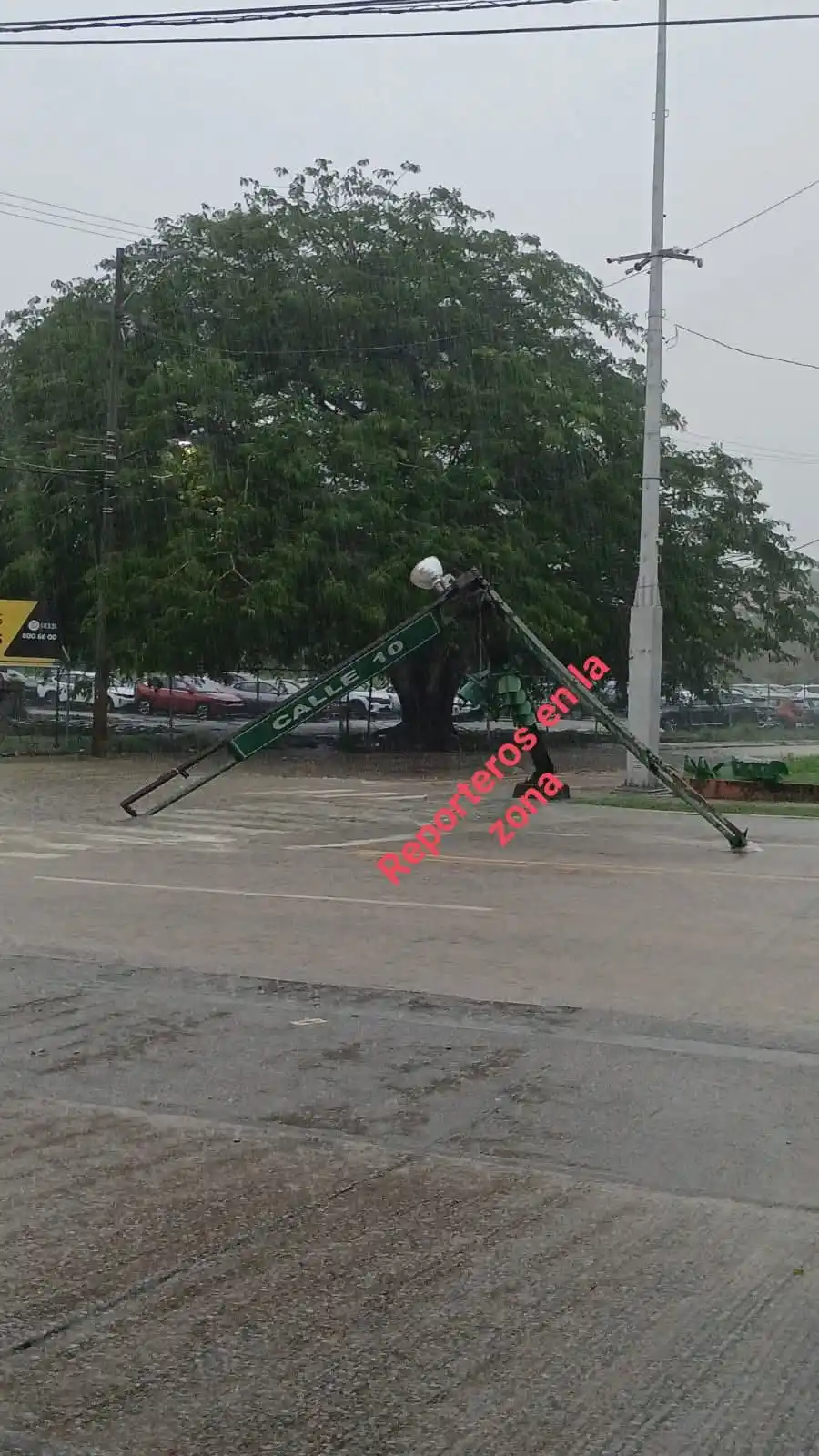 Image from Reporteros En La Zona🚨🎥📡📸: Se cayó el semáforo en la Wisconsin 🚦🚥...