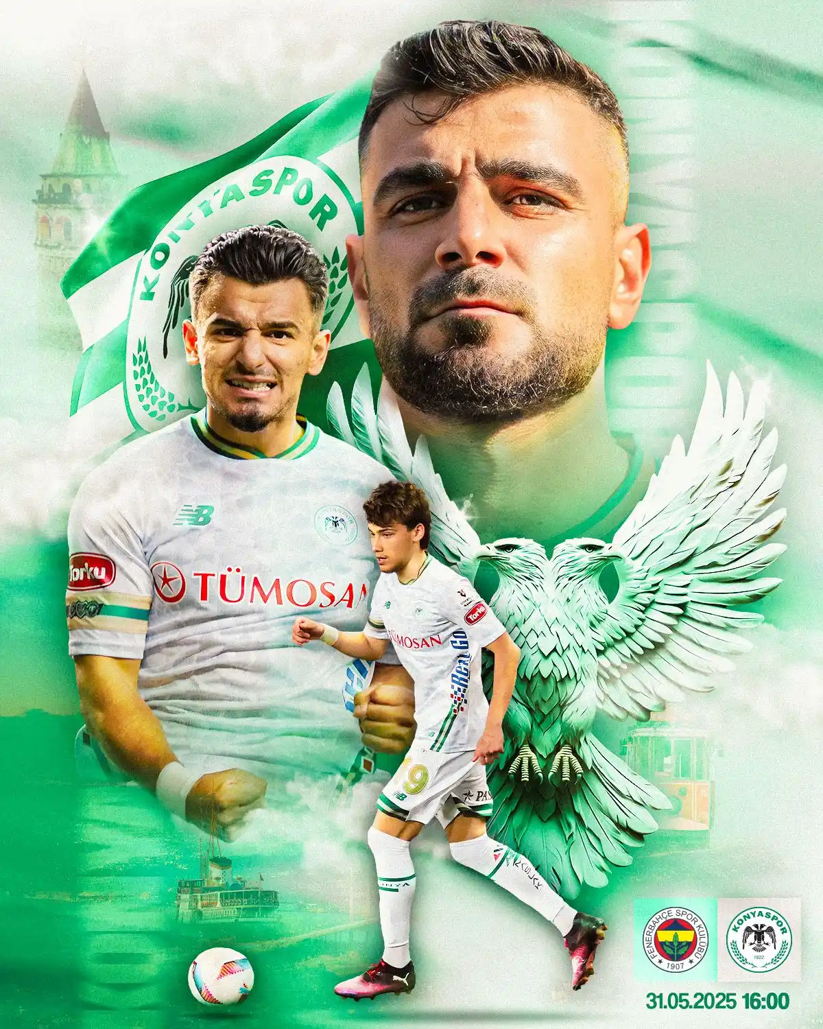 Image from Konyaspor: 🏆 Trendyol Süper Lig 38. Hafta 🆚 Fenerbahçe 🗓️ 31 Mayıs Cumartesi ⏰...